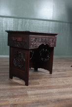 Load image into Gallery viewer, Carved Burmese Campaign Desk c.1940