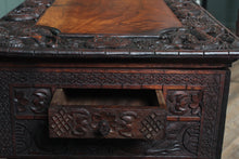 Load image into Gallery viewer, Carved Burmese Campaign Desk c.1940