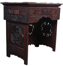 Load image into Gallery viewer, Carved Burmese Campaign Desk c.1940