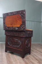 Load image into Gallery viewer, Carved Burmese Campaign Desk c.1940