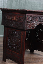 Load image into Gallery viewer, Carved Burmese Campaign Desk c.1940