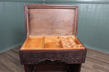 Load image into Gallery viewer, Carved Burmese Campaign Desk c.1940