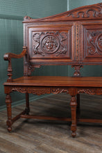Load image into Gallery viewer, Carved French Walnut Bench c.1880