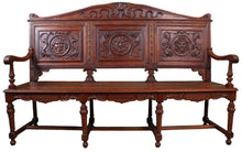 Load image into Gallery viewer, Carved French Walnut Bench c.1880