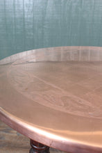 Load image into Gallery viewer, English Art Nouveau Game Board Copper Topped Pub Table dated 1902