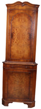 Load image into Gallery viewer, English Burl Walnut Corner Cocktail Cabinet c.1960
