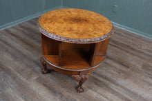 Load image into Gallery viewer, English Burl Walnut Revolving Bookcase c.1930