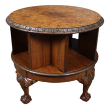 Load image into Gallery viewer, English Burl Walnut Revolving Bookcase c.1930