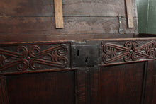 Load image into Gallery viewer, English Carved Oak Bedding Box c.1680