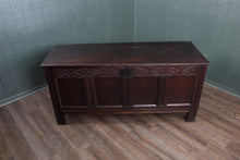 Load image into Gallery viewer, English Carved Oak Bedding Box c.1680