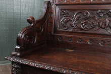 Load image into Gallery viewer, English Carved Oak Bench c.1850