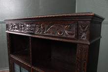 Load image into Gallery viewer, English Carved Oak Bookcase c.1890
