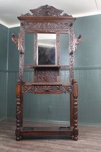 Load image into Gallery viewer, English Carved Oak Hallstand c.1890