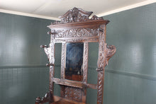 Load image into Gallery viewer, English Carved Oak Hallstand c.1890