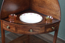 Load image into Gallery viewer, English George III Mahogany Corner Washstand c.1830
