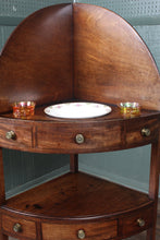 Load image into Gallery viewer, English George III Mahogany Corner Washstand c.1830