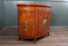 Load image into Gallery viewer, English Handpainted Walnut Demilune Cabinet c.1910