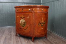 Load image into Gallery viewer, English Handpainted Walnut Demilune Cabinet c.1910