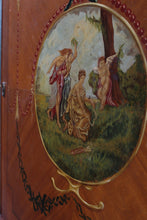 Load image into Gallery viewer, English Handpainted Walnut Demilune Cabinet c.1910