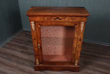 Load image into Gallery viewer, English Inlaid Burl Walnut Pier Cabinet c.1890