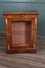 Load image into Gallery viewer, English Inlaid Burl Walnut Pier Cabinet c.1890