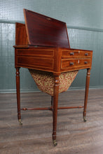 Load image into Gallery viewer, English Inlaid Mahogany Works Table c.1870