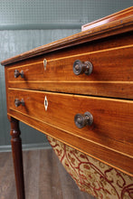 Load image into Gallery viewer, English Inlaid Mahogany Works Table c.1870