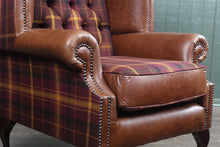 Load image into Gallery viewer, English Leather and Wool Wingback Handmade in Northern England