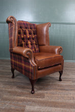 Load image into Gallery viewer, English Leather and Wool Wingback Handmade in Northern England
