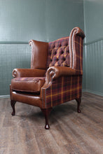 Load image into Gallery viewer, English Leather and Wool Wingback Handmade in Northern England
