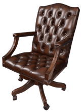 Load image into Gallery viewer, English Leather Desk Chair