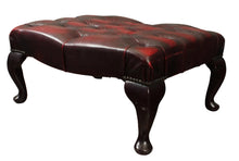 Load image into Gallery viewer, English Leather Tufted Footstool