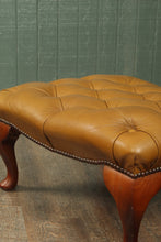 Load image into Gallery viewer, English Leather Tufted Footstool