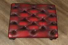 Load image into Gallery viewer, English Leather Tufted Footstool