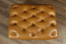Load image into Gallery viewer, English Leather Tufted Footstool