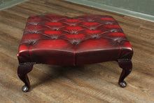 Load image into Gallery viewer, English Leather Tufted Footstool