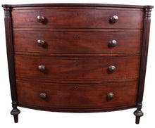 Load image into Gallery viewer, English Mahogany Bowfronted Chest c.1850