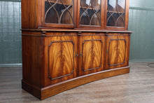 Load image into Gallery viewer, English Mahogany Concave Bookcase over Cupboard