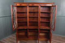 Load image into Gallery viewer, English Mahogany Concave Bookcase over Cupboard