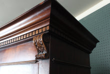 Load image into Gallery viewer, English Mahogany Concave Bookcase over Cupboard