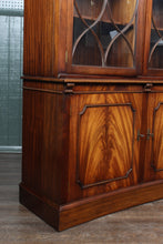 Load image into Gallery viewer, English Mahogany Concave Bookcase over Cupboard