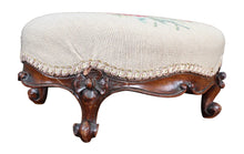 Load image into Gallery viewer, English Needlepoint Victorian Stool c.1890