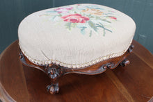 Load image into Gallery viewer, English Needlepoint Victorian Stool c.1890