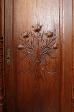 Load image into Gallery viewer, English Oak Art Nouveau Corner Cabinet c.1910