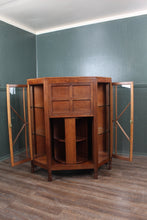 Load image into Gallery viewer, English Oak Arts and Crafts Revolving Bookcase Cabinet attributed to Crittermen c.1910