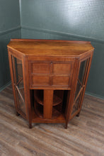 Load image into Gallery viewer, English Oak Arts and Crafts Revolving Bookcase Cabinet attributed to Crittermen c.1910
