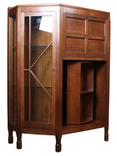Load image into Gallery viewer, English Oak Arts and Crafts Revolving Bookcase Cabinet attributed to Crittermen c.1910