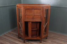 Load image into Gallery viewer, English Oak Arts and Crafts Revolving Bookcase Cabinet attributed to Crittermen c.1910