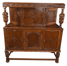 Load image into Gallery viewer, English Oak Court Cupboard c.1900