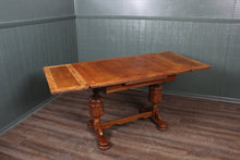 Load image into Gallery viewer, English Oak Drawleaf Trestle Table c.1900